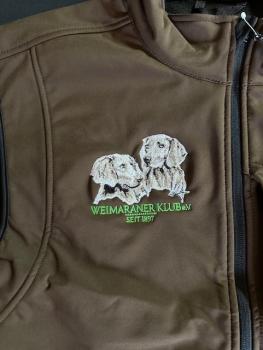 Womens Vest with Weimaraner embroidered brown or oliv