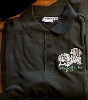 Mens Polo shirt embroidered with Weimaraner logo