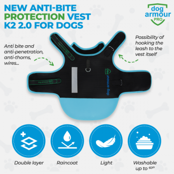 New Blue anti-bite protection vest K2 2.0 for dogs