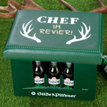 Sitzpolster für Kisten Kistenauflage Sitzkissen "Chef im Revier"