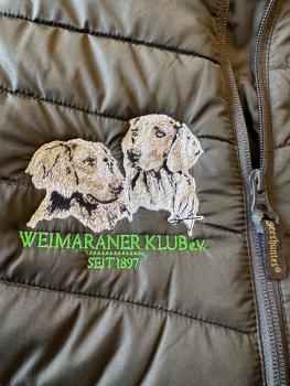 Weimaraner-Stick auf Weste