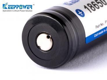 Keeppower 18650 - 4000mAh 3.6V–3.7V Li-Ion battery with protection circuitry (raised positive terminal) P1840C