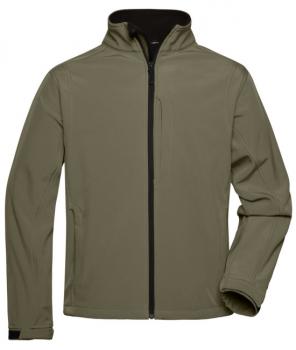 Herren Softshell Jacke | Microfleece Softshell mit Stick "Deutsch Drahthaar schwarz/weiß"