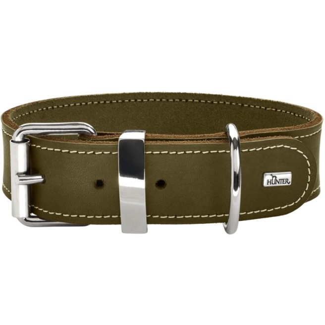 Hunter Halsband Aalborg Special Leder/Olivgrn | jagdhundepartner.de