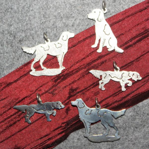 Small Munsterlander Pendant 925 Silver | Handmade Hunting Jewelry