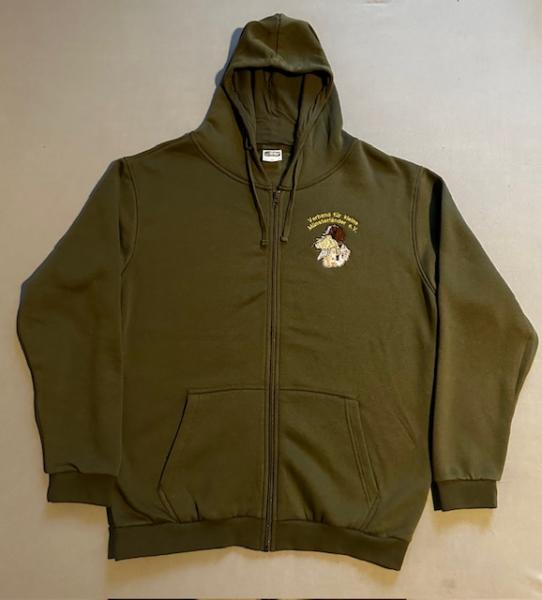 Kapuzen Sweatjacke mit Stick "Deutsch Drahthaar Stick schwarz/weiß"