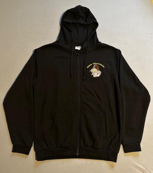 Kapuzen Sweatjacke mit Stick "Deutsch Drahthaar Stick schwarz/weiß"