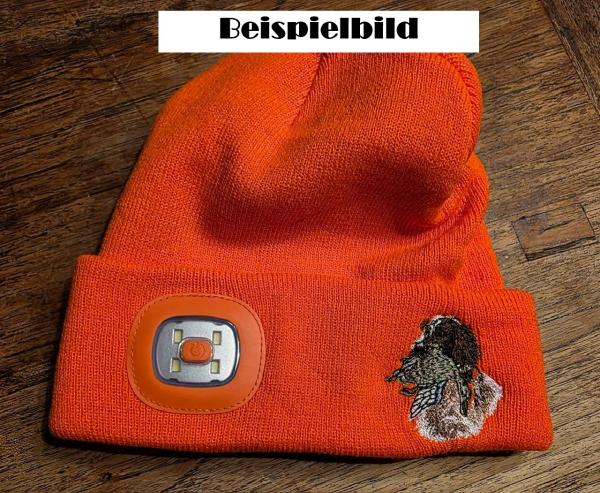 Weimaraner knitted hat orange