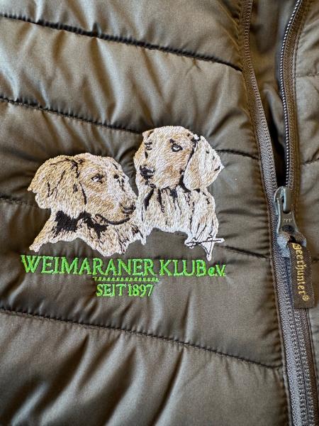 Weimaraner-Stick auf Weste